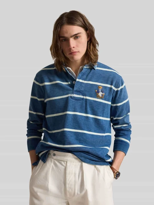 Zdjęcie produktu Koszulka polo o kroju regular fit z czystej bawełny z haftem 'Polo-Bear-Print' Polo Ralph Lauren Jeansowy niebieski