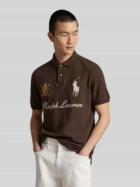 Zdjęcie produktu Koszulka polo o kroju regular fit z czystej bawełny z naszywkami i haftami Polo Ralph Lauren Średniobrązowy