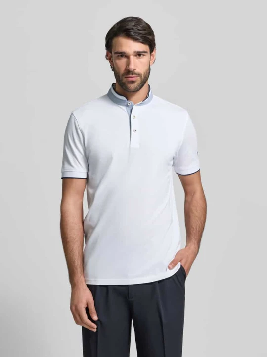 Zdjęcie produktu Koszulka polo o kroju regular fit z czystej bawełny ze stójką Christian Berg Biały