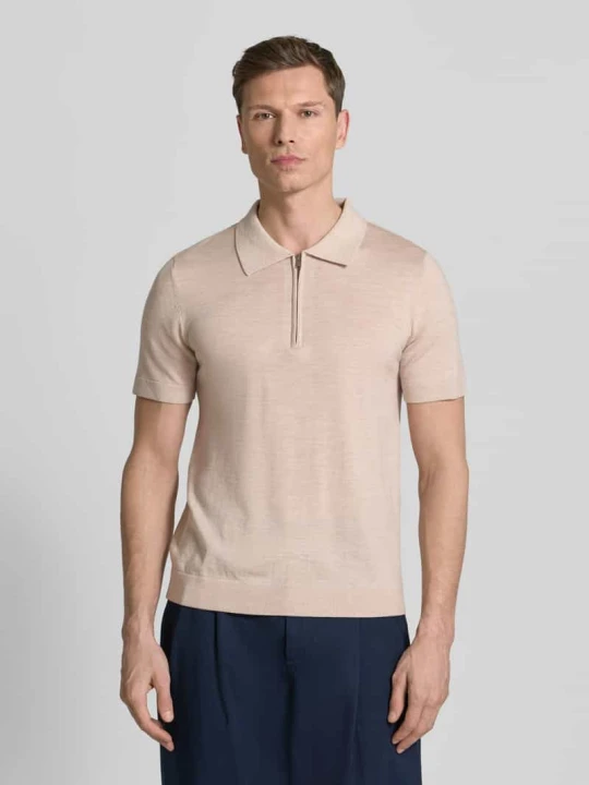 Zdjęcie produktu Koszulka polo z czystej wełny o kroju regular fit model 'TRAY' Selected Homme Piaskowy