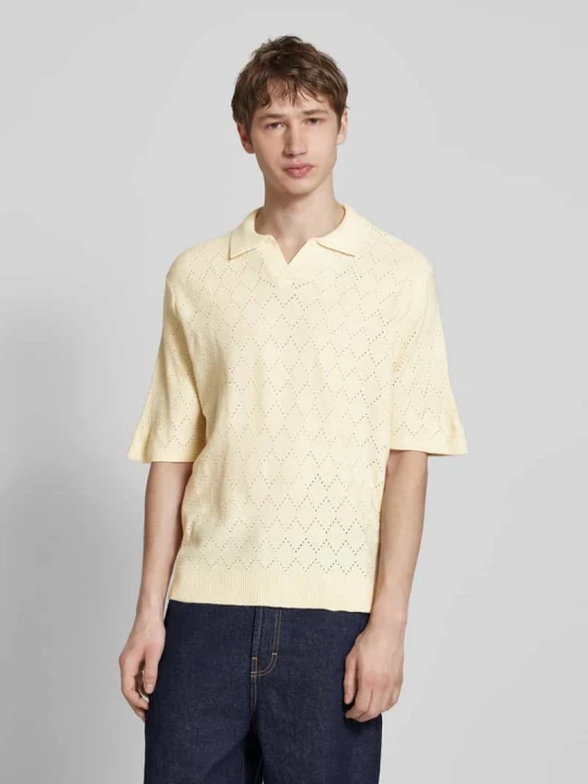 Zdjęcie produktu Koszulka polo o kroju regular fit z dekoltem w serek model ‘Aron’ Redefined Rebel Złamany biały