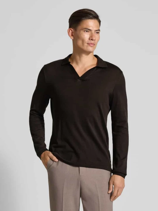 Zdjęcie produktu Koszulka polo o kroju regular fit z dekoltem w serek model „BOLLO” CINQUE Ciemnobrązowy