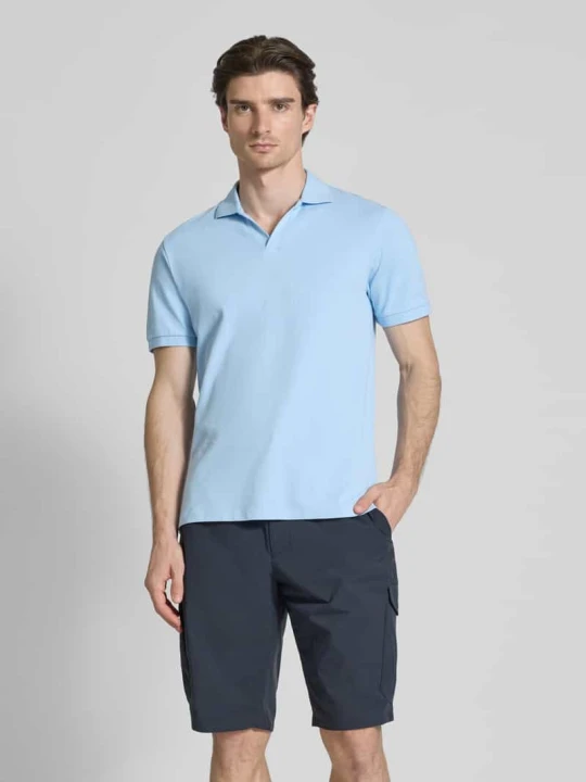 Zdjęcie produktu Koszulka polo o kroju regular fit z dekoltem w serek model ‘CHARLES’ MC2 Saint Barth Jasnoniebieski