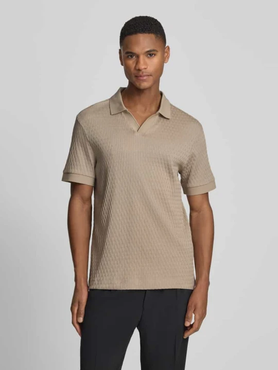 Zdjęcie produktu koszulka polo o kroju regular fit z dekoltem w serek model 'Rauljose' JOOP! Beżowy