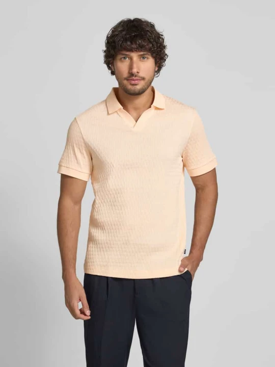 Zdjęcie produktu koszulka polo o kroju regular fit z dekoltem w serek model 'Rauljose' JOOP! Morelowy