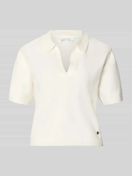 Zdjęcie produktu koszulka polo o kroju regular fit z dekoltem w serek model 'Wilma' Guido Maria Kretschmer Biały