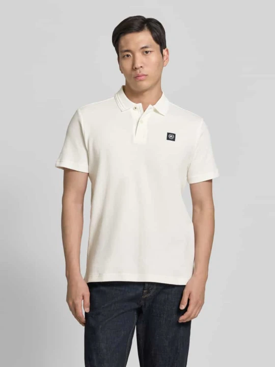 Zdjęcie produktu Koszulka polo o kroju regular fit z detalem z logo i listwą guzikową Lerros Złamany biały