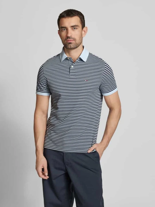 Zdjęcie produktu Koszulka polo o kroju regular fit z mieszanki bawełny Tommy Hilfiger Jasnoniebieski