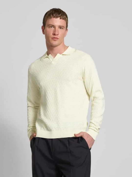 Zdjęcie produktu Koszulka polo o kroju regular fit z długimi rękawami model „ZEKE” Redefined Rebel Złamany biały