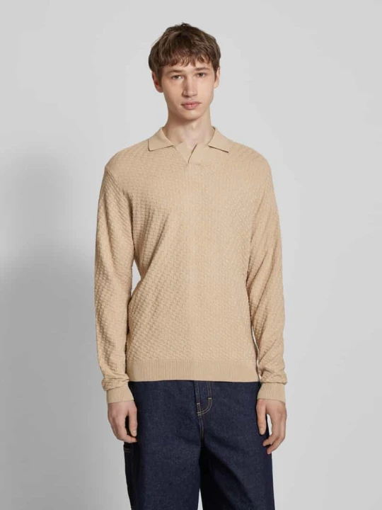 Zdjęcie produktu Koszulka polo o kroju regular fit z długimi rękawami model „ZEKE” Redefined Rebel Beżowy