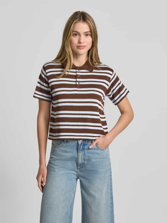 Zdjęcie produktu Koszulka polo o kroju regular fit z dodatkiem wełny model „Mulann” NEO NOIR Ciemnobrązowy