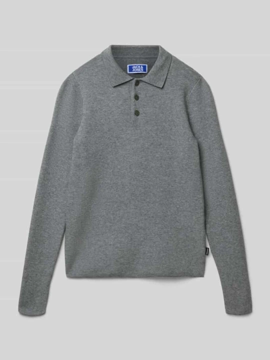 Zdjęcie produktu Koszulka polo o kroju regular fit z efektem dzianiny model ‘Bradfort’ Jack&Jones Średnioszary melanż