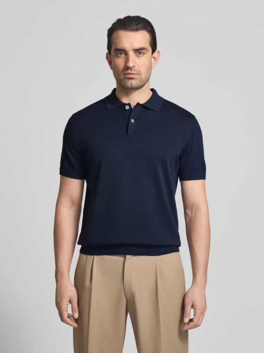 Zdjęcie produktu Koszulka polo w dzianinowym wyglądzie, krój regular fit Christian Berg Granatowy