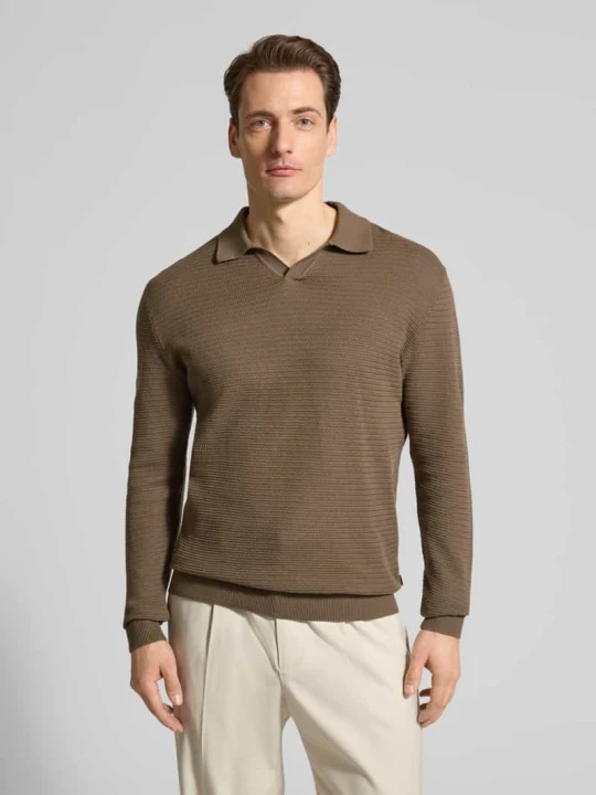 Zdjęcie produktu Koszulka polo o kroju regular fit w dzianinowym wyglądzie model 'Riley' Jack&Jones Orzechowy