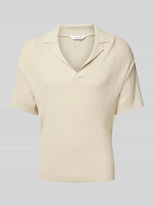 Zdjęcie produktu Koszulka polo o kroju regular fit z fakturowanym wzorem Calvin Klein Beżowy