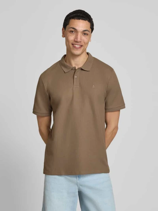 Zdjęcie produktu koszulka polo o kroju regular fit z fakturowanym wzorem model 'AUSTIN' Jack&Jones