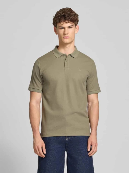 Zdjęcie produktu koszulka polo o kroju regular fit z fakturowanym wzorem model 'AUSTIN' Jack&Jones Trzcinowy