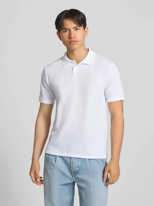 Zdjęcie produktu koszulka polo o kroju regular fit z fakturowanym wzorem model 'AUSTIN' Jack&Jones Biały