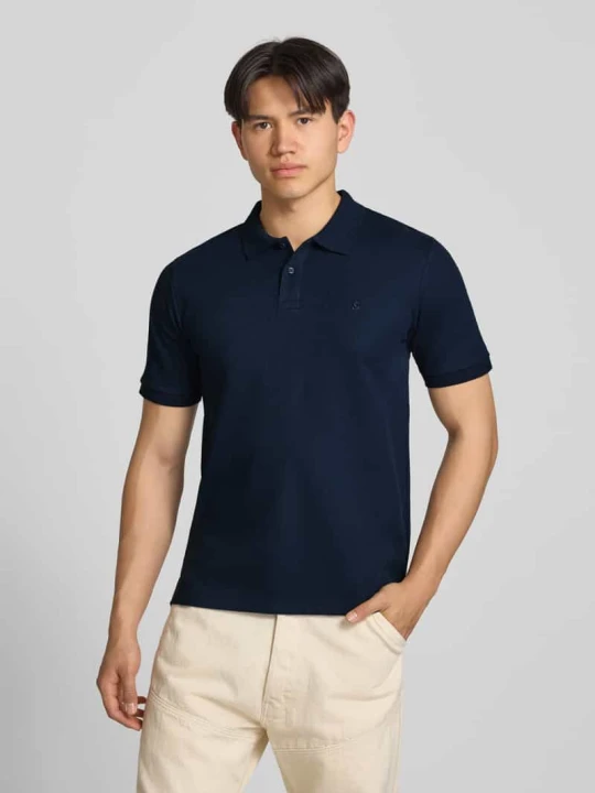 Zdjęcie produktu koszulka polo o kroju regular fit z fakturowanym wzorem model 'AUSTIN' Jack&Jones Granatowy