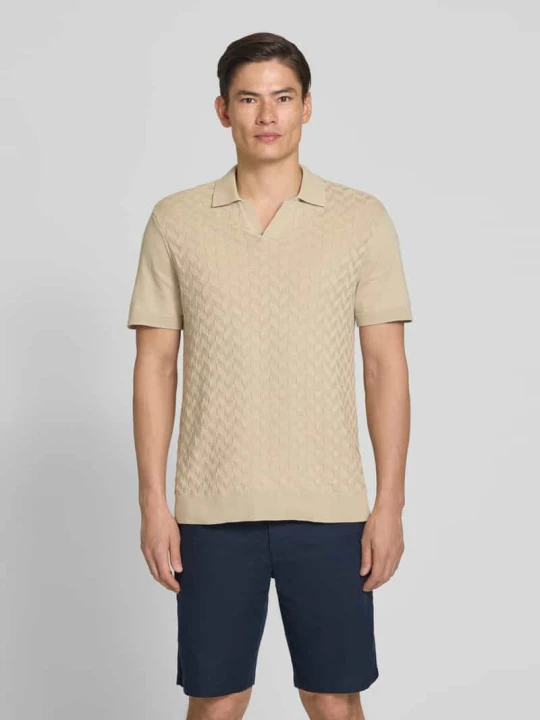 Zdjęcie produktu koszulka polo o kroju regular fit z fakturowanym wzorem model 'DYRVIK' Casual Friday