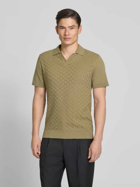 Zdjęcie produktu koszulka polo o kroju regular fit z fakturowanym wzorem model 'DYRVIK' Casual Friday Khaki