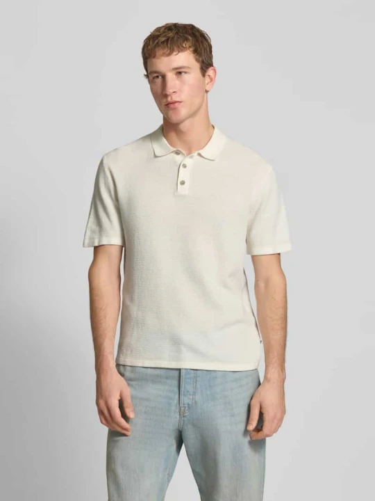 Zdjęcie produktu koszulka polo o kroju regular fit z fakturowanym wzorem model 'GEORGE' Jack&Jones Biały