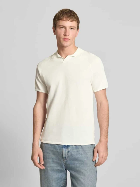 Zdjęcie produktu koszulka polo o kroju regular fit z fakturowanym wzorem model 'HILL' Jack&Jones Złamany biały