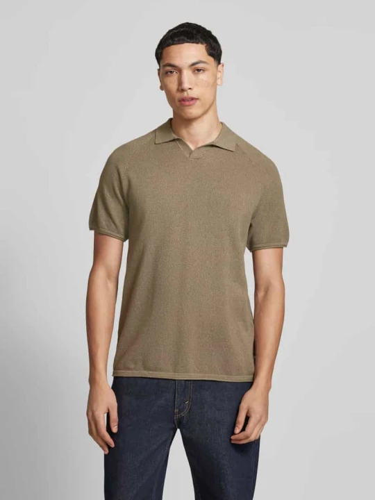 Zdjęcie produktu koszulka polo o kroju regular fit z fakturowanym wzorem model 'HILL' Jack&Jones Oliwkowy
