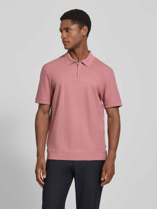 Zdjęcie produktu koszulka polo o kroju regular fit z fakturowanym wzorem model 'Tibaris' JOOP! Różowy