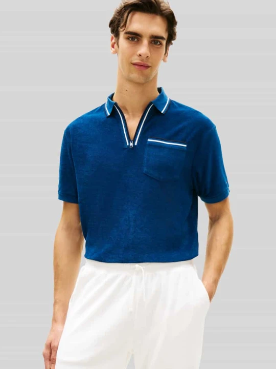 Zdjęcie produktu Koszulka polo o kroju regular fit z froty Tommy Hilfiger Ciemnoniebieski