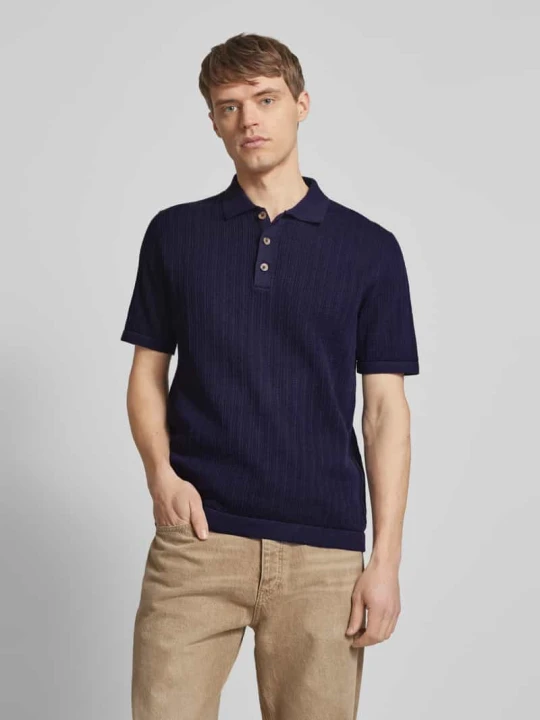 Zdjęcie produktu Koszulka polo o kroju regular fit z haftem angielskim model ‘MOON’ Only & Sons Granatowy