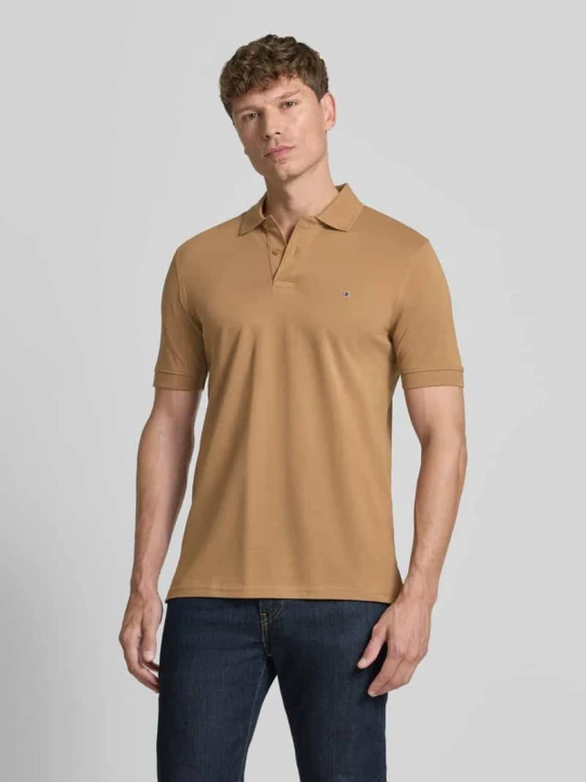 Zdjęcie produktu koszulka polo o kroju regular fit z haftem Christian Berg Koniakowy