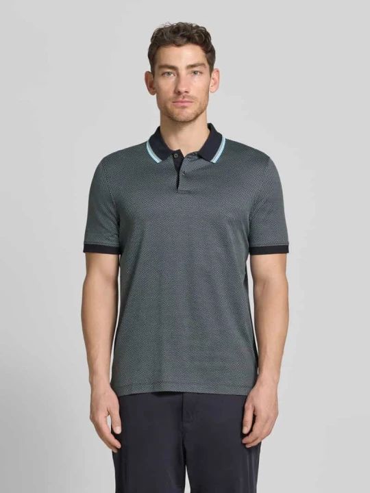 Zdjęcie produktu Koszulka polo o kroju regular fit z kołnierzykiem polo i krótką listwą guzikową Bugatti Morski