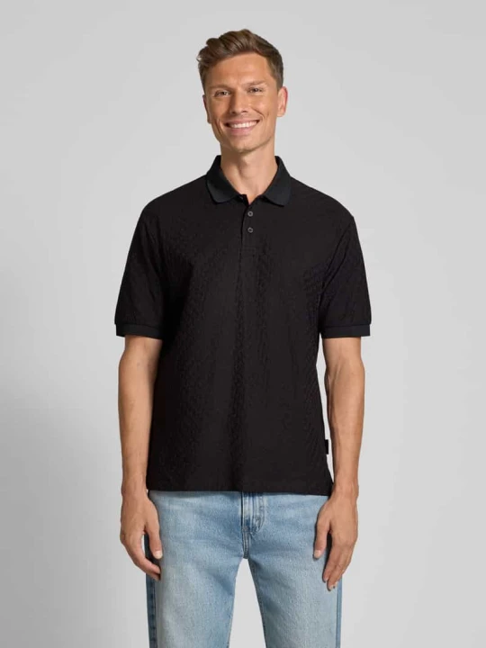 Zdjęcie produktu Koszulka polo o kroju regular fit z listwą guzikową Armani Exchange Czarny