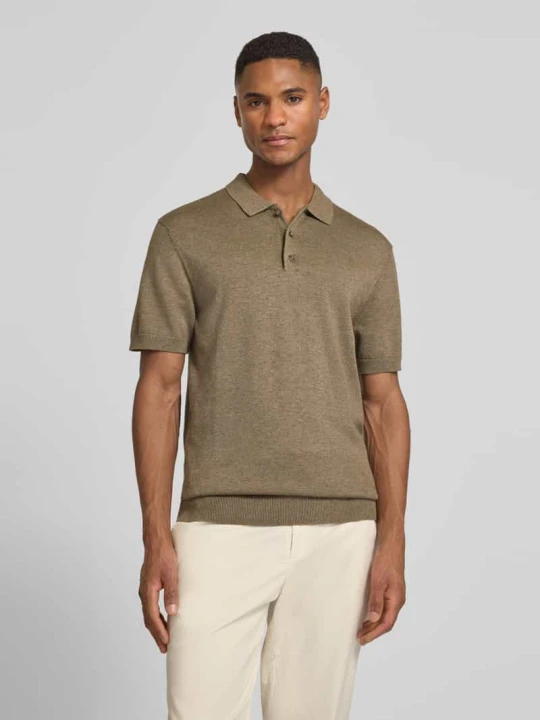Zdjęcie produktu koszulka polo o kroju regular fit z listwą guzikową model 'BELLS' Casual Friday Czekoladowy