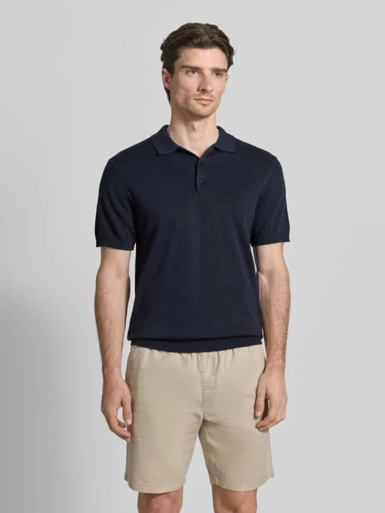 Zdjęcie produktu koszulka polo o kroju regular fit z listwą guzikową model 'BELLS' Casual Friday Granatowy