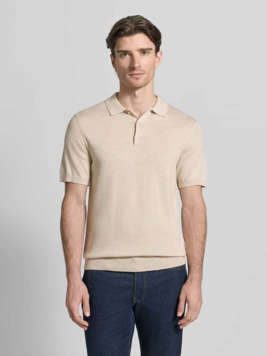 Zdjęcie produktu koszulka polo o kroju regular fit z listwą guzikową model 'BELLS' Casual Friday Piaskowy melanż
