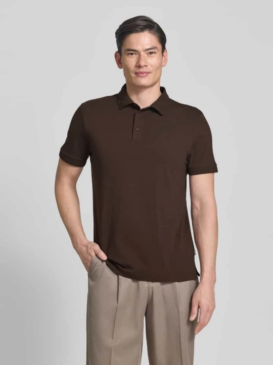 Zdjęcie produktu koszulka polo o kroju regular fit z listwą guzikową model 'Carlosjuan' JOOP! Czekoladowy