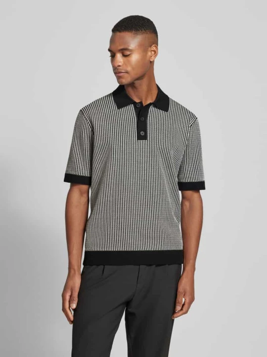 Zdjęcie produktu Koszulka polo o kroju regular fit z listwą guzikową model ‘TAMIAN 10’ Drykorn Czarny
