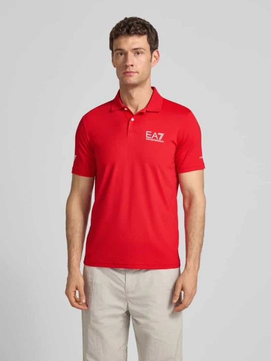 Zdjęcie produktu Koszulka polo o kroju regular fit z logo EA7 Emporio Armani Czerwony