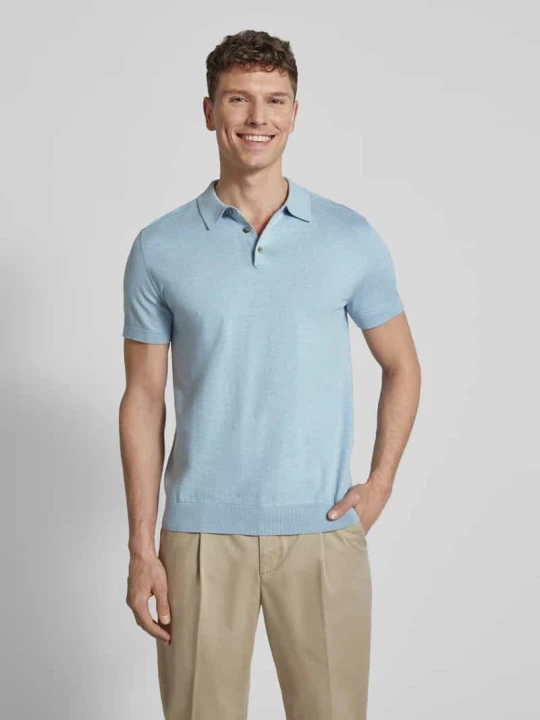 Zdjęcie produktu Koszulka polo o kroju regular fit z Mieszanka bawełny ekologicznej Model 'BERG' Selected Homme Jasnoniebieski