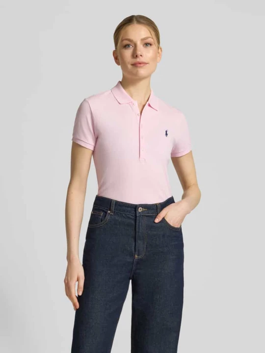 Zdjęcie produktu koszulka polo o kroju regular fit z mieszanka bawełny model 'JULIE' Polo Ralph Lauren Różowawy