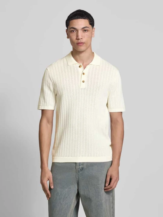 Zdjęcie produktu koszulka polo o kroju regular fit z mieszanka bawełny model 'MOON' Only & Sons Złamany biały