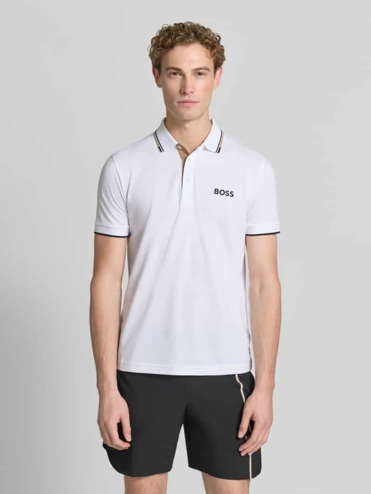 Zdjęcie produktu Koszulka polo o kroju regular fit z mieszanka bawełny model 'PADDY PRO' Boss Złamany biały