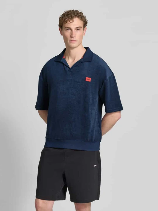 Zdjęcie produktu Koszulka polo o kroju regular fit z mieszanka bawełny model 'TERRANCE' Hugo Granatowy