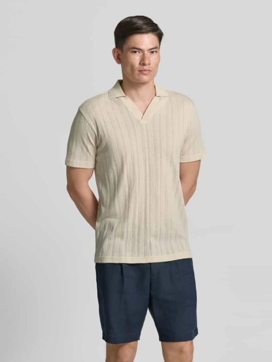 Zdjęcie produktu koszulka polo o kroju regular fit z mieszanka bawełny model 'TRAVIS' Selected Beżowy