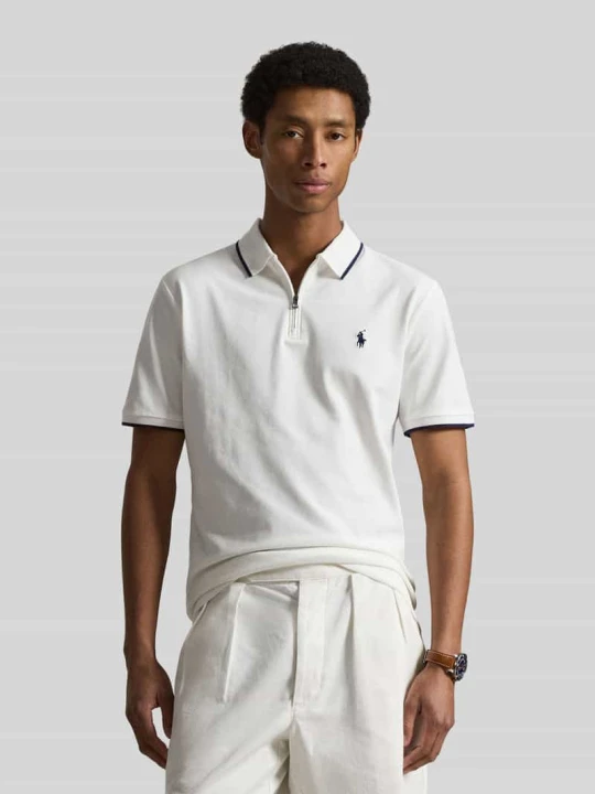 Zdjęcie produktu Koszulka polo o kroju regular fit z mieszanka bawełny z zamkiem błyskawicznym Polo Ralph Lauren Biały