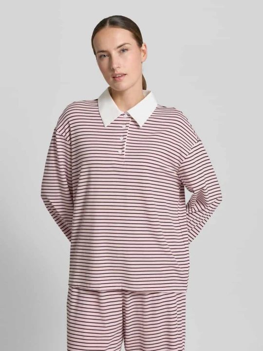 Zdjęcie produktu koszulka polo o kroju regular fit z mieszanka lyocellu model 'ANNI' VILLA SOPHIE Różowy