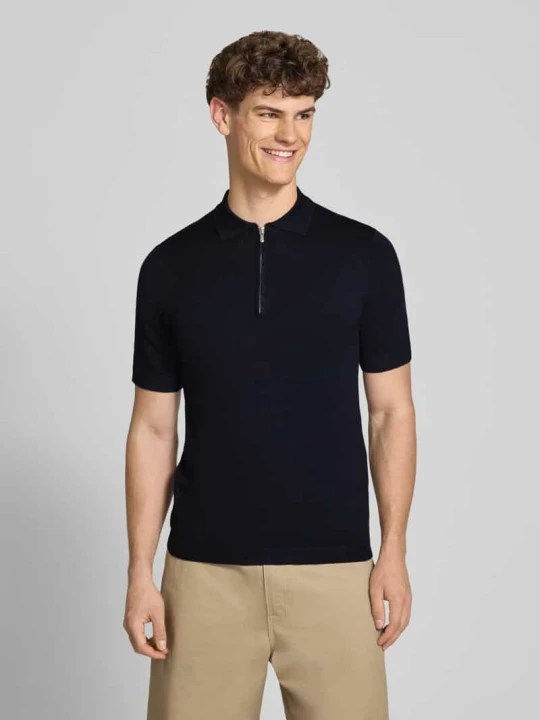 Zdjęcie produktu koszulka polo o kroju regular fit z mieszanka wiskozy model 'WYLER' Only & Sons Ciemnoniebieski