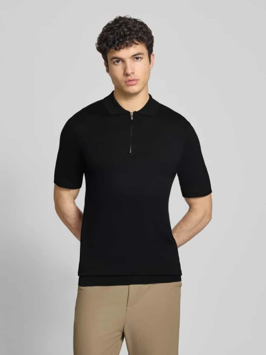 Zdjęcie produktu koszulka polo o kroju regular fit z mieszanka wiskozy model 'WYLER' Only & Sons Czarny